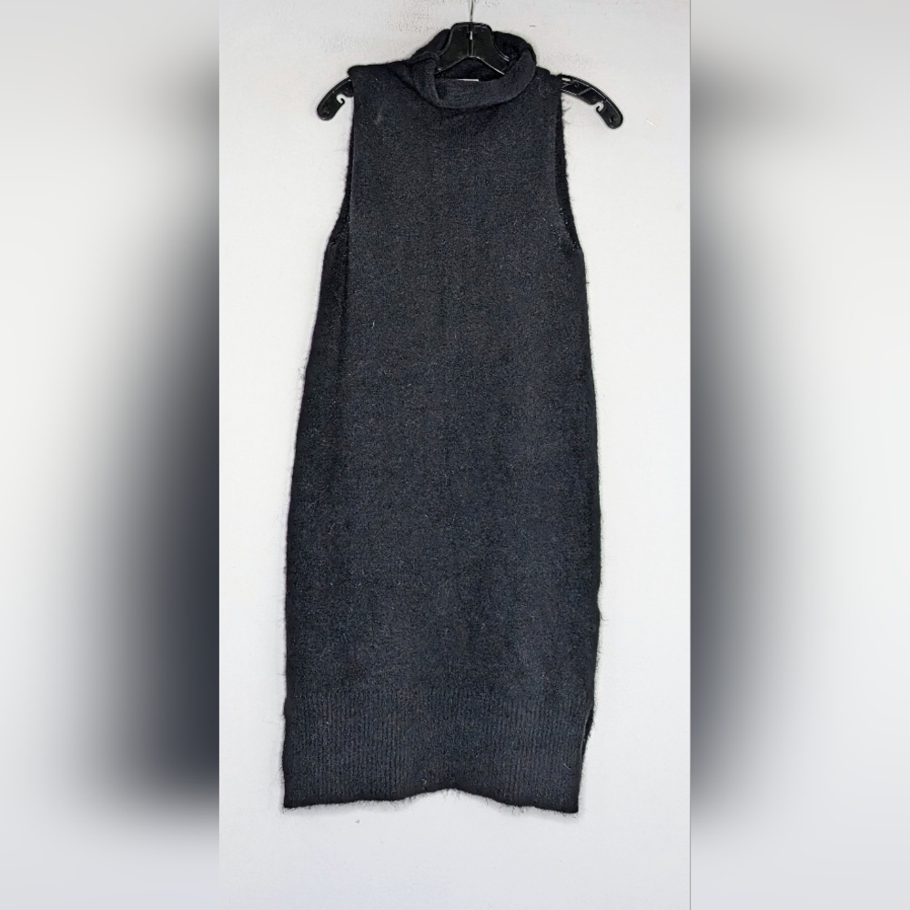 Wilfred Free Moldovian Mock Neck Sleeveless Sweater Dress in Black